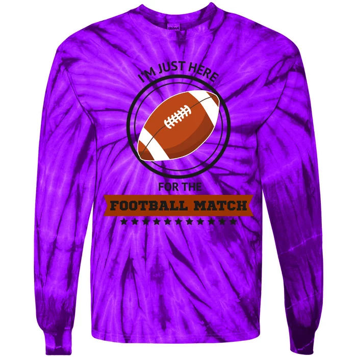 Just Here For The Football Match Graphic Tie-Dye Long Sleeve Shirt