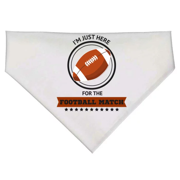 Just Here For The Football Match Graphic USA-Made Doggie Bandana