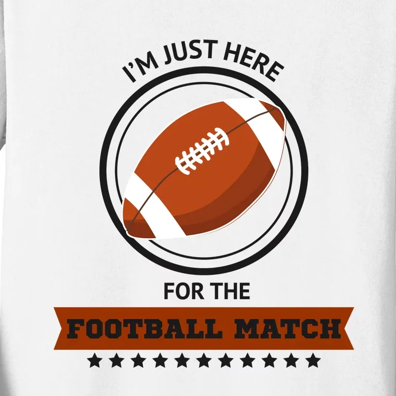 Just Here For The Football Match Graphic Kids Long Sleeve Shirt