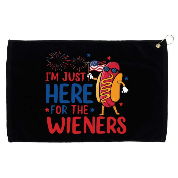 Just Here For The Wieners Grommeted Golf Towel