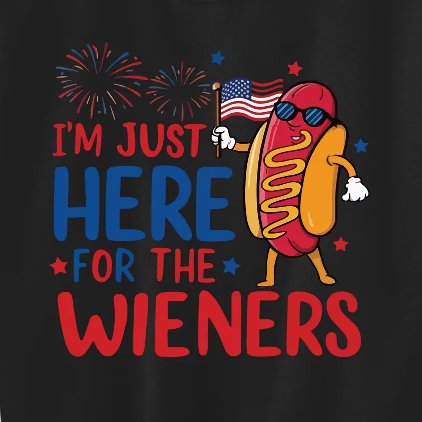 Just Here For The Wieners Kids Sweatshirt