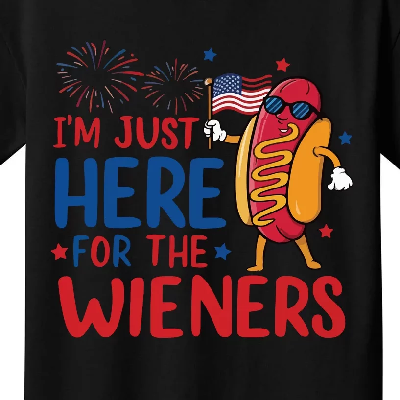 Just Here For The Wieners Kids T-Shirt