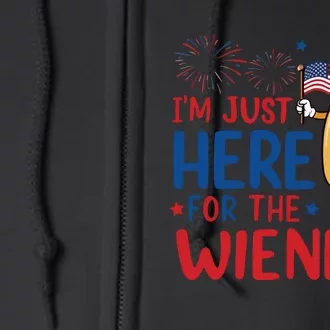 Just Here For The Wieners Full Zip Hoodie