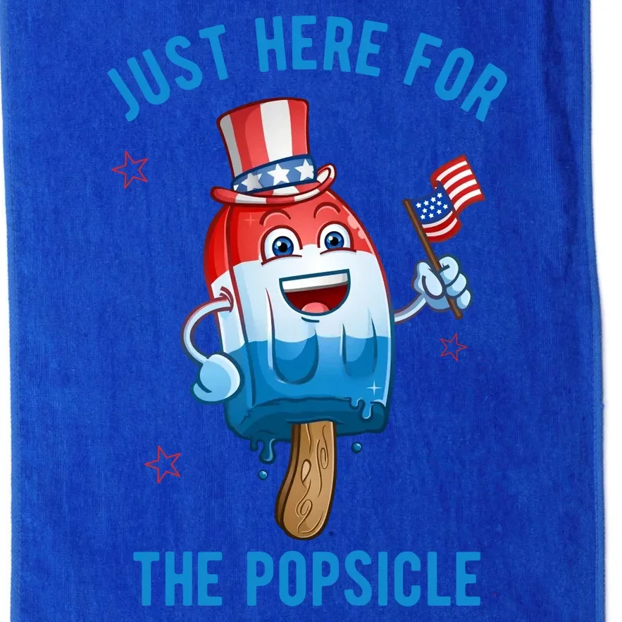 Just Here For The Popsicle 4th Of July Funny Festive Platinum Collection Golf Towel