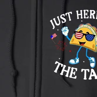 Just Here For The Tacos Sunglasses 4th Of July Usa Full Zip Hoodie