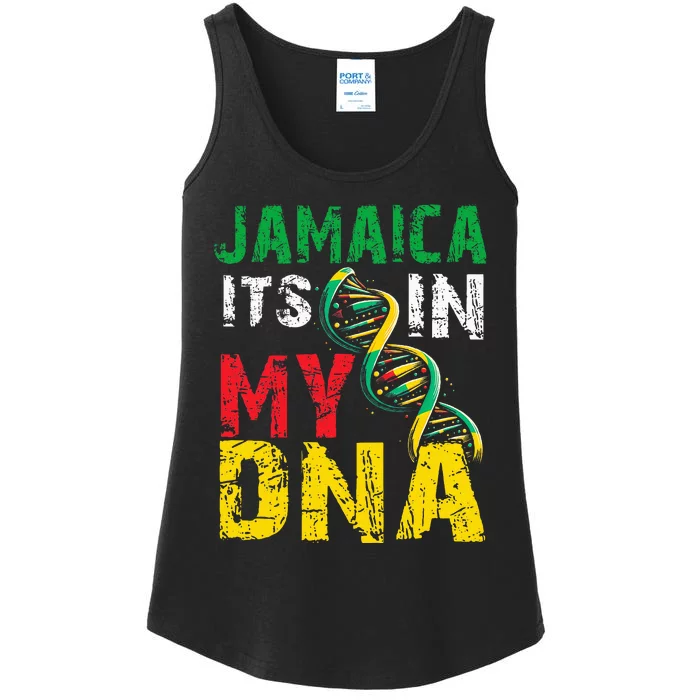 Jamaican Heritage Flag Women Jamaica It`S In My Dna Ladies Essential Tank