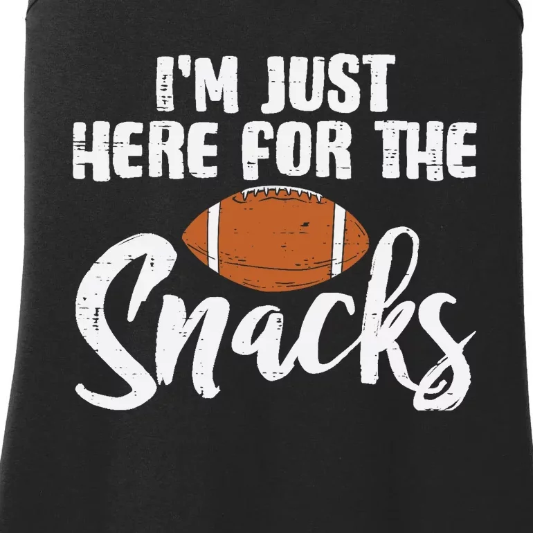 Just Here For The Snacks American Football Funny Wo Ladies Essential Tank