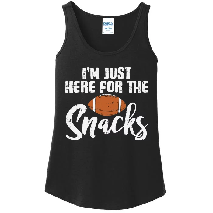 Just Here For The Snacks American Football Funny Wo Ladies Essential Tank