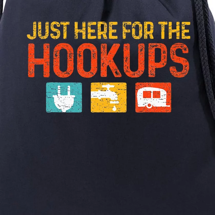 Just Here For The Hookups Motorhome Camping RV Drawstring Bag