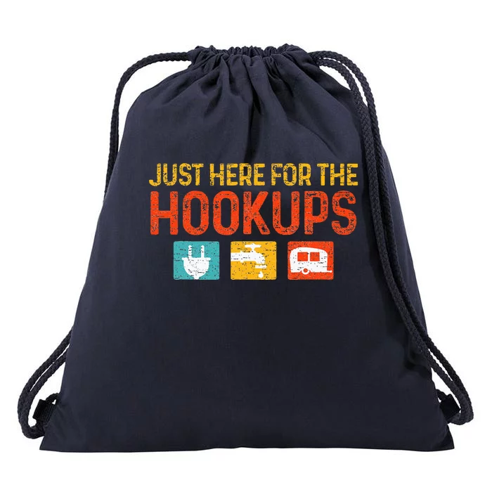 Just Here For The Hookups Motorhome Camping RV Drawstring Bag