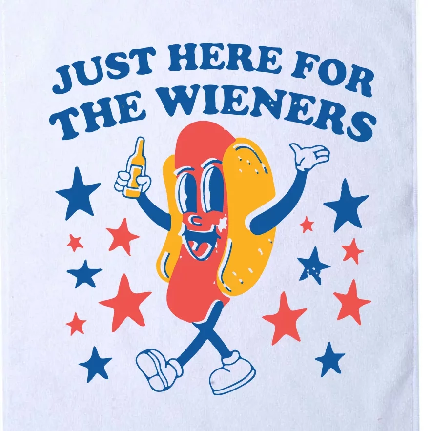 Just Here For The Wieners 4th Of July Funny Hot Dot Platinum Collection Golf Towel