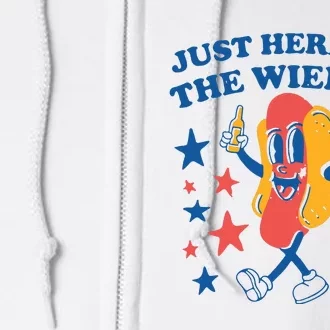 Just Here For The Wieners 4th Of July Funny Hot Dot Full Zip Hoodie