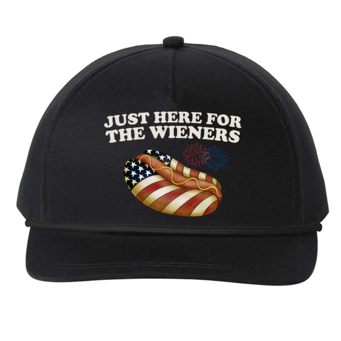 Just Here For The Wieners 4th Of July Snapback Five-Panel Rope Hat