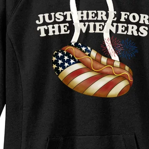 Just Here For The Wieners 4th Of July Women's Fleece Hoodie