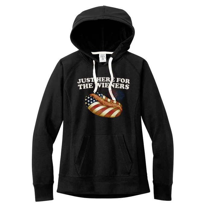 Just Here For The Wieners 4th Of July Women's Fleece Hoodie