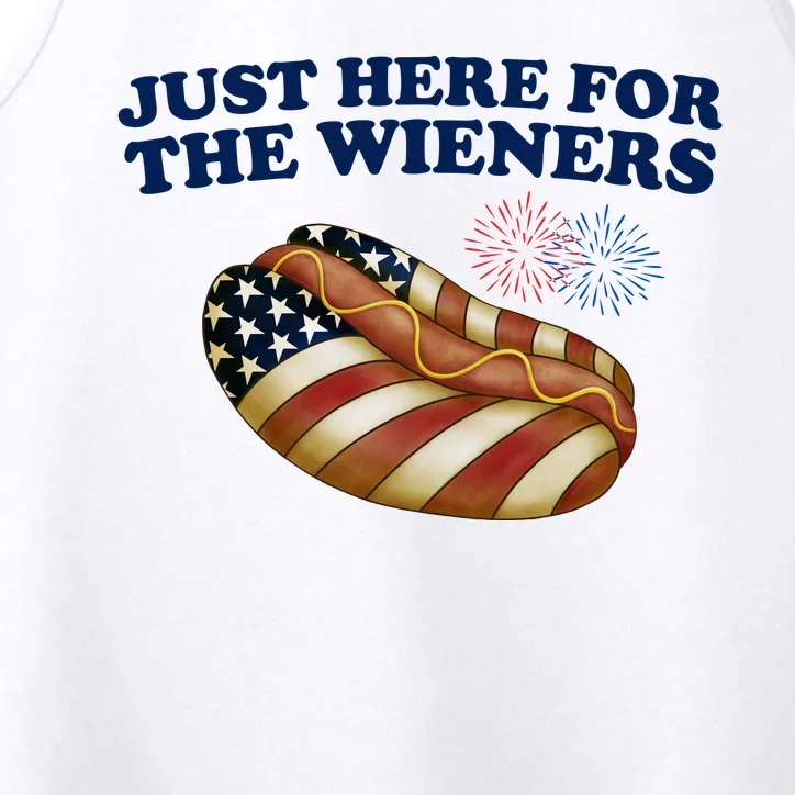 Just Here For The Wieners 4th Of July Performance Tank