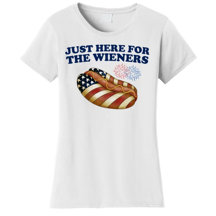 Just Here For The Wieners 4th Of July Women's T-Shirt