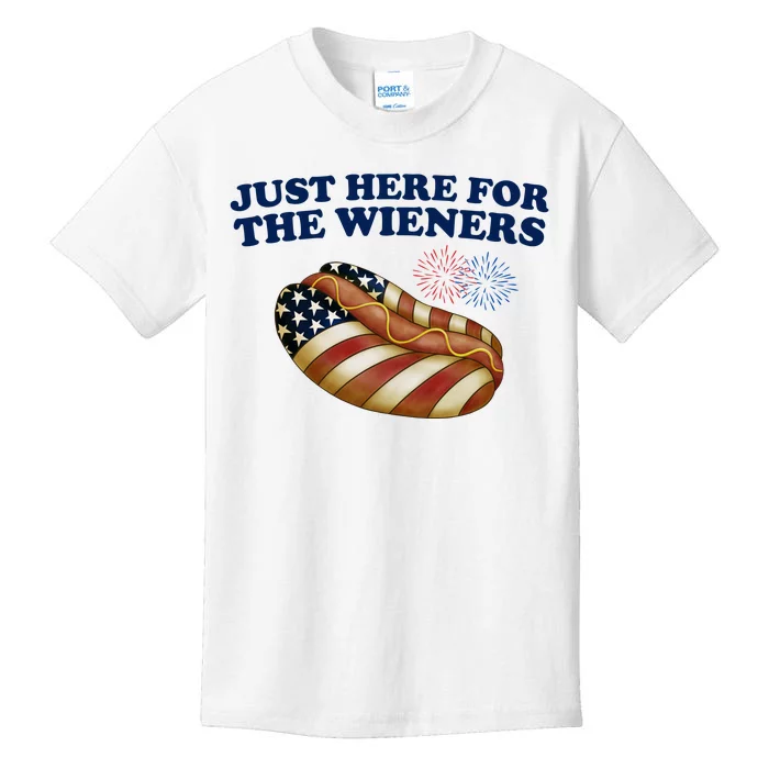 Just Here For The Wieners 4th Of July Kids T-Shirt