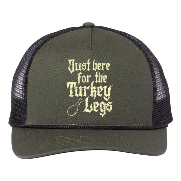 Just Here For Turkey Legs Renaissance Retro Rope Trucker Hat Cap