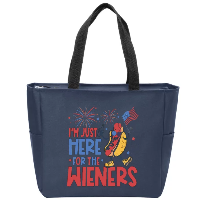 Just Here For The Wieners Zip Tote Bag