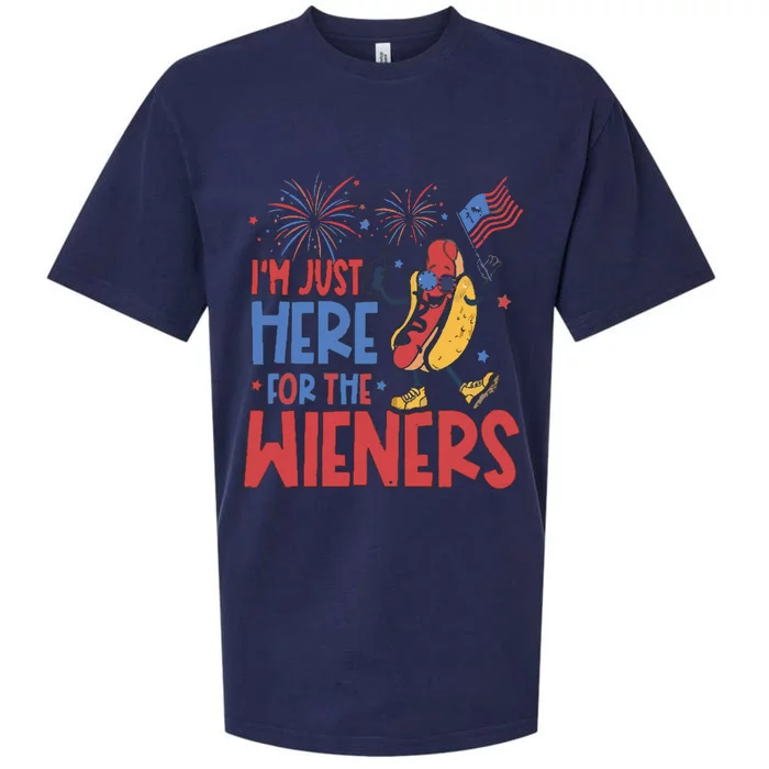 Just Here For The Wieners Sueded Cloud Jersey T-Shirt