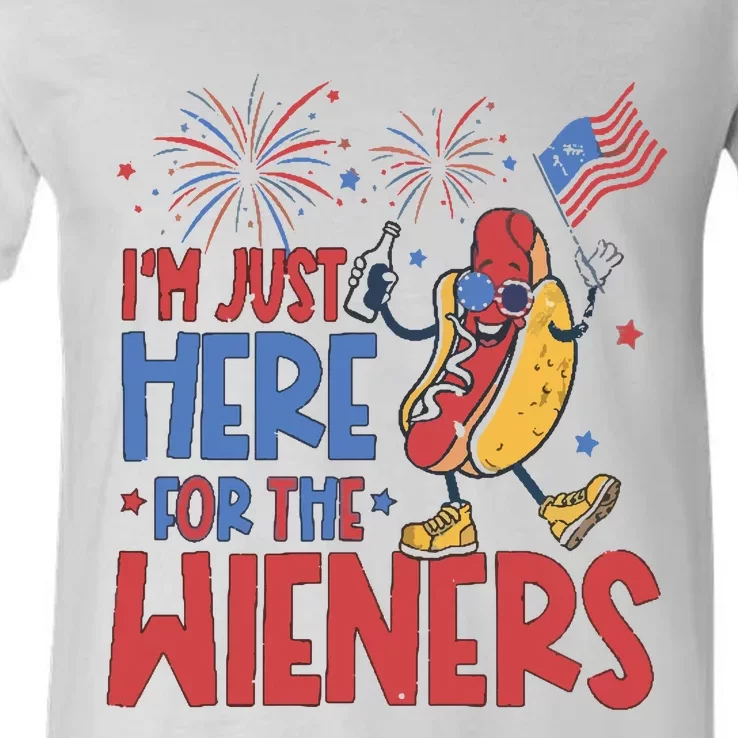 Just Here For The Wieners V-Neck T-Shirt