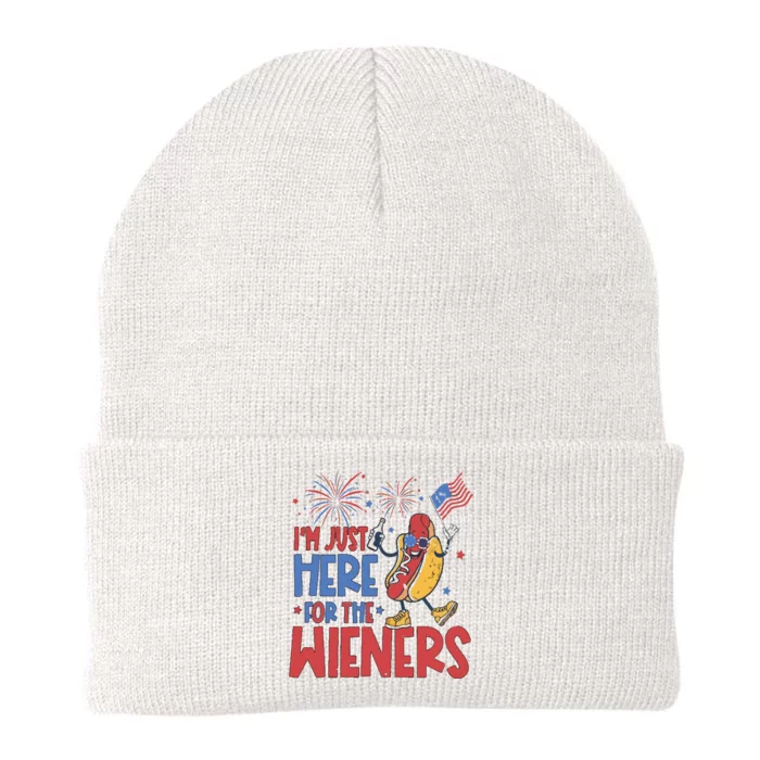 Just Here For The Wieners Knit Cap Winter Beanie