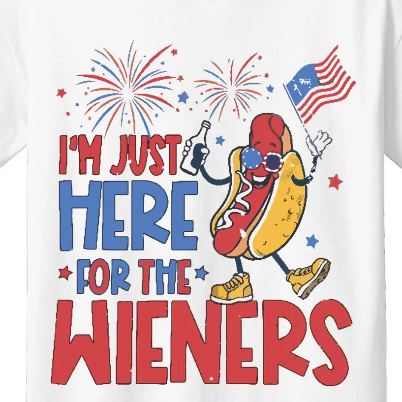 Just Here For The Wieners Kids T-Shirt