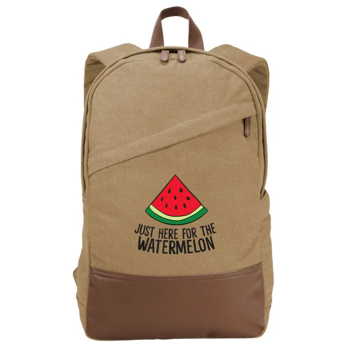 Just Here For The Watermelon Summe Melon Watermelon Cotton Canvas Backpack