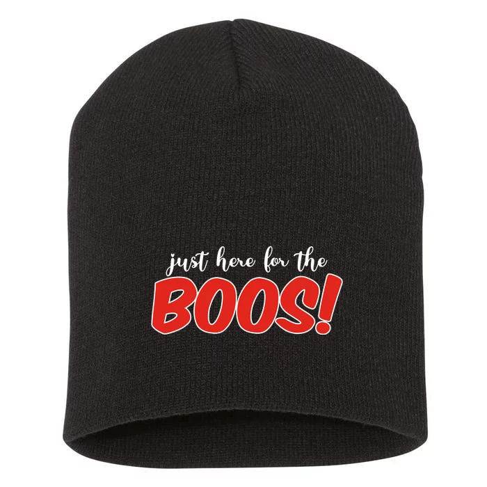 Just Here For The Boos Funny Halloween Short Acrylic Beanie