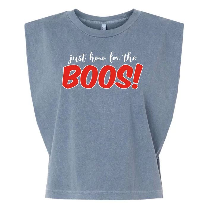 Just Here For The Boos Funny Halloween Garment-Dyed Women's Muscle Tee