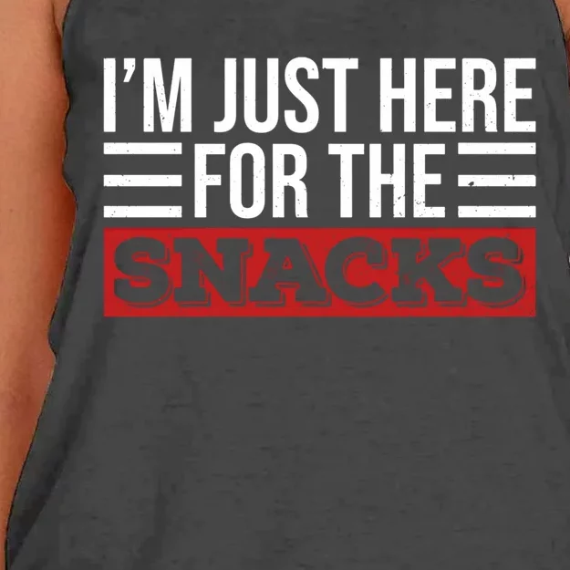 Just Here For The Snacks I Am Just Here For The Snacks Funny Gift Women's Knotted Racerback Tank