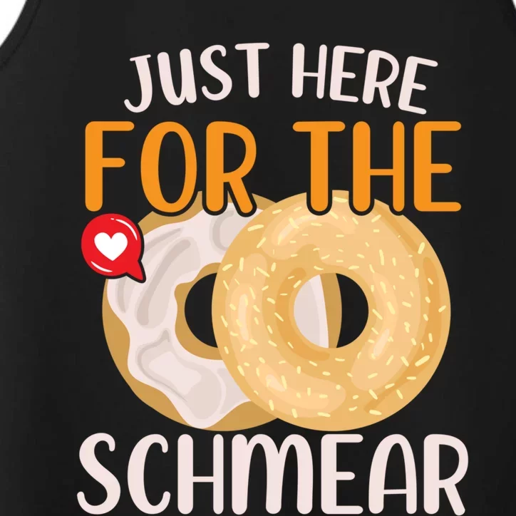 Just Here For The Schmear Bagel Food Lover Foodie Bread Cool Gift Performance Tank