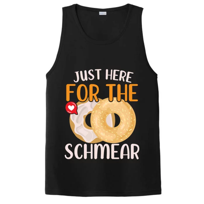 Just Here For The Schmear Bagel Food Lover Foodie Bread Cool Gift Performance Tank