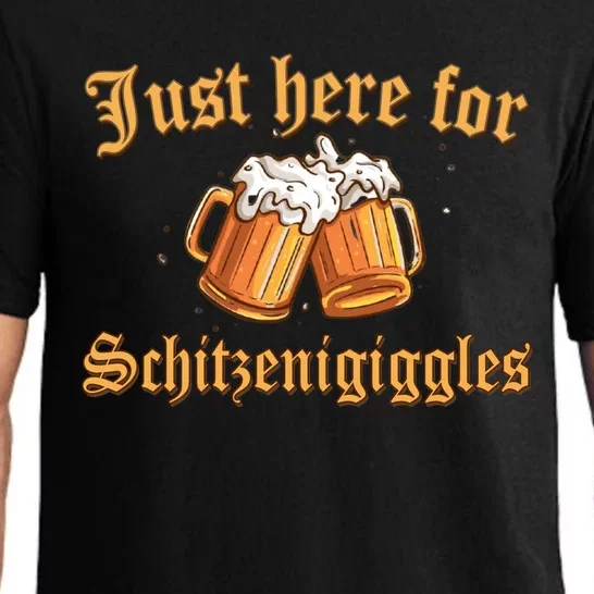 Just Here For Schitzengiggles Funny Oktoberfest Pajama Set