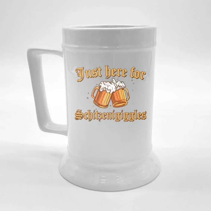 Just Here For Schitzengiggles Funny Oktoberfest Front & Back Beer Stein