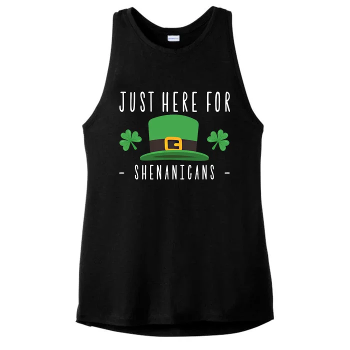 Just Here For Shenanigans St Patricks Day Gift Ladies Tri-Blend Wicking Tank