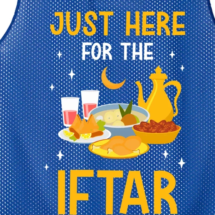 Just Here For The Iftar Muslim Eid Mubarak Ramadan Kareem Gift Mesh Reversible Basketball Jersey Tank