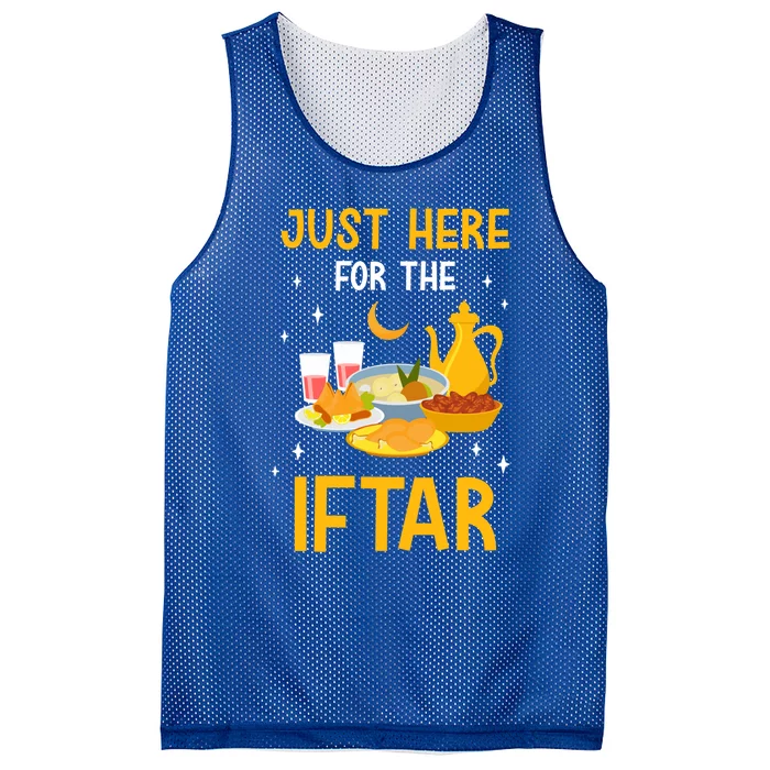 Just Here For The Iftar Muslim Eid Mubarak Ramadan Kareem Gift Mesh Reversible Basketball Jersey Tank