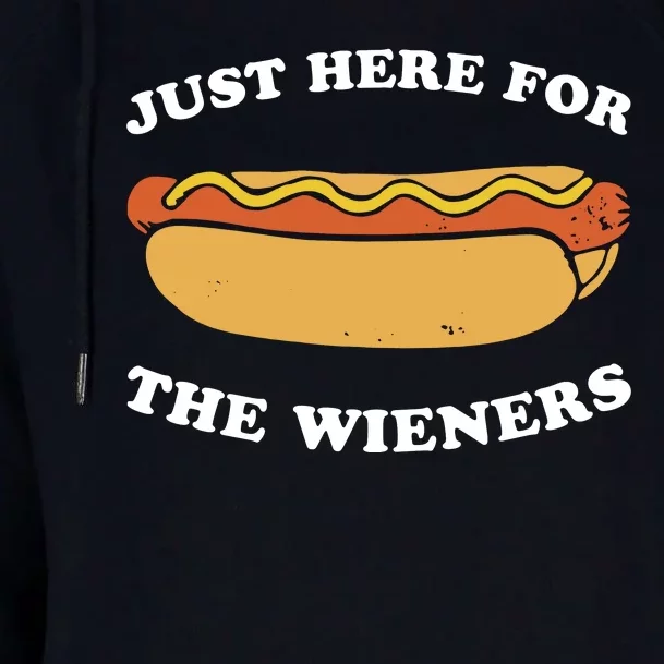 I'm Just Here For The Wieners 4th Of July Shirts Womens Funnel Neck Pullover Hood