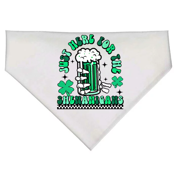 Just Here For The Shenanigans St Patrick's Day Great Gift USA-Made Doggie Bandana