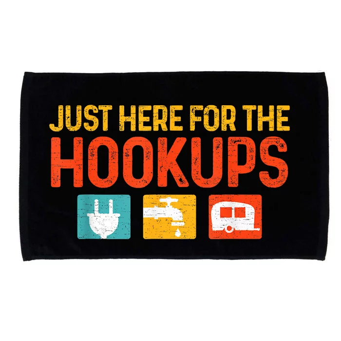 Just Here For The Hookups Motorhome Camping Rv Microfiber Hand Towel