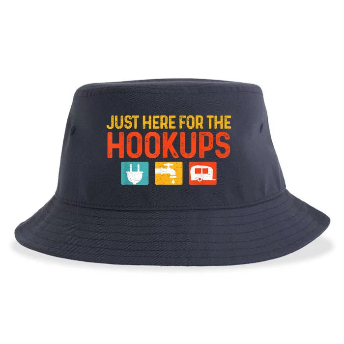 Just Here For The Hookups Motorhome Camping Rv Sustainable Bucket Hat