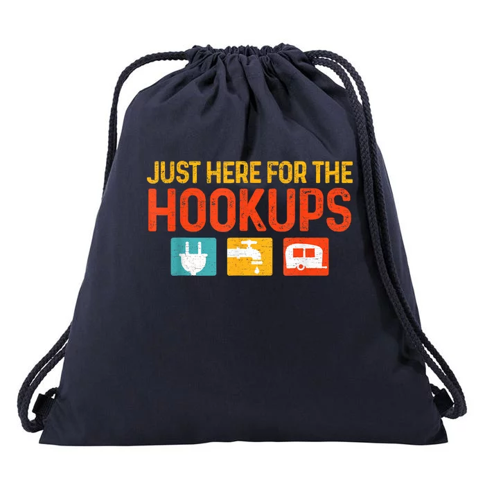 Just Here For The Hookups Motorhome Camping Rv Drawstring Bag