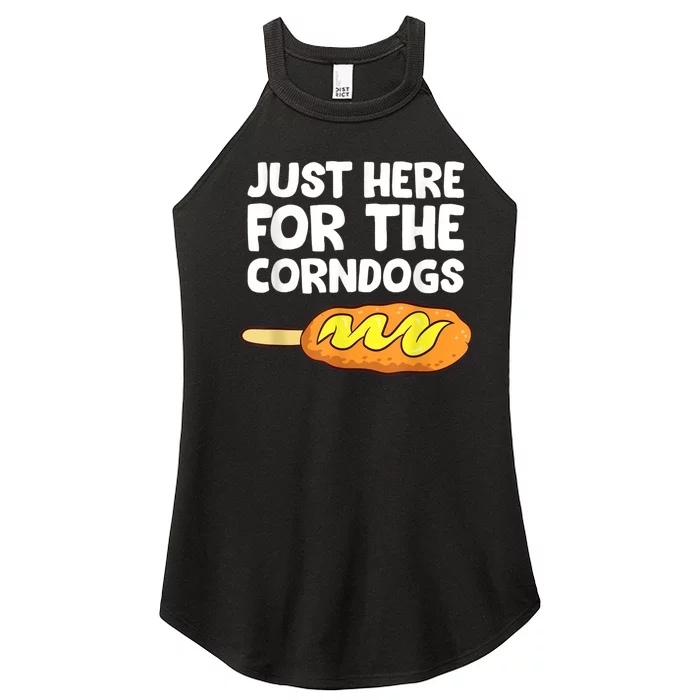 Just Here For The Corn Dogs Funny Corndog Women’s Perfect Tri Rocker Tank