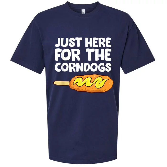 Just Here For The Corn Dogs Funny Corndog Sueded Cloud Jersey T-Shirt