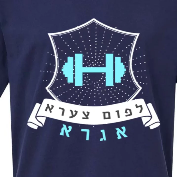 Jewish Hebrew Gym No Pain No Gain Quote Exercise Gift Sueded Cloud Jersey T-Shirt