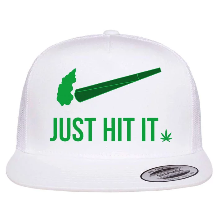 Just Hit It Cannabis Smoker Flat Bill Trucker Hat