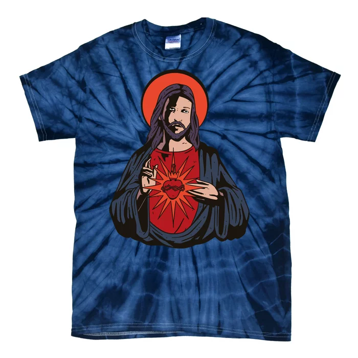 Jesus Heart Illustration Tie-Dye T-Shirt