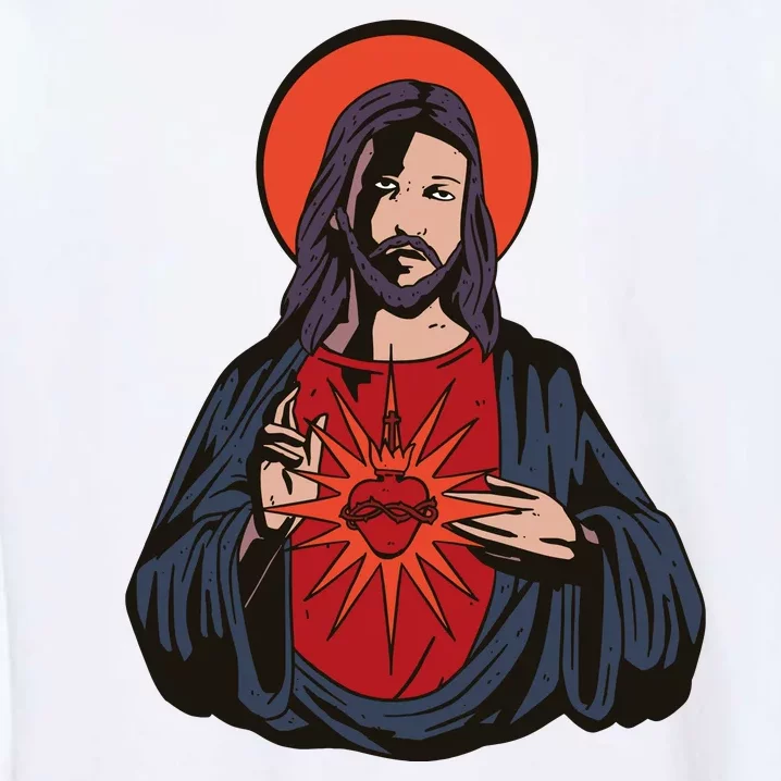 Jesus Heart Illustration Garment-Dyed Sweatshirt